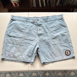 Birdwell Blue Jean Shorts Distressed Raw Hem